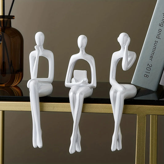 1Pc,White Decorative Sculpture, Abstract Resin Sculpture Decoration, Modern Home Decoration, Office Decoration