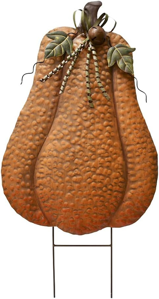 Pumpkin Garden Stake Metal Pumpkin Yard Sign Fall Decor, Decorative Pumpkin Yard Garden Décor Outdoor for Autumn Harvest Thanksgiving Halloween Rustic Pumpkin Decoration for Home (30" H, Ornage)