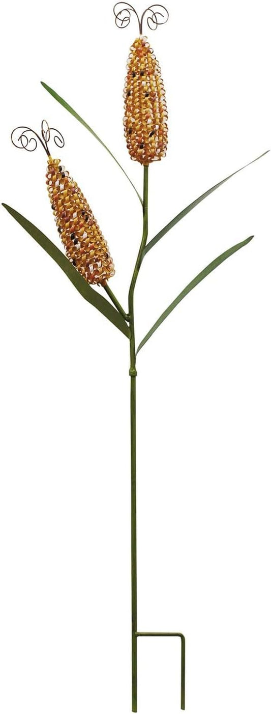 Metal Corn Stalk Garden Stake Fall Decor, Autumn Harvest Decoration Garden Yard Lawn Art Outdoor Thanksgiving Decoration 40 Inches H (Metal Corn Yard Decor B)