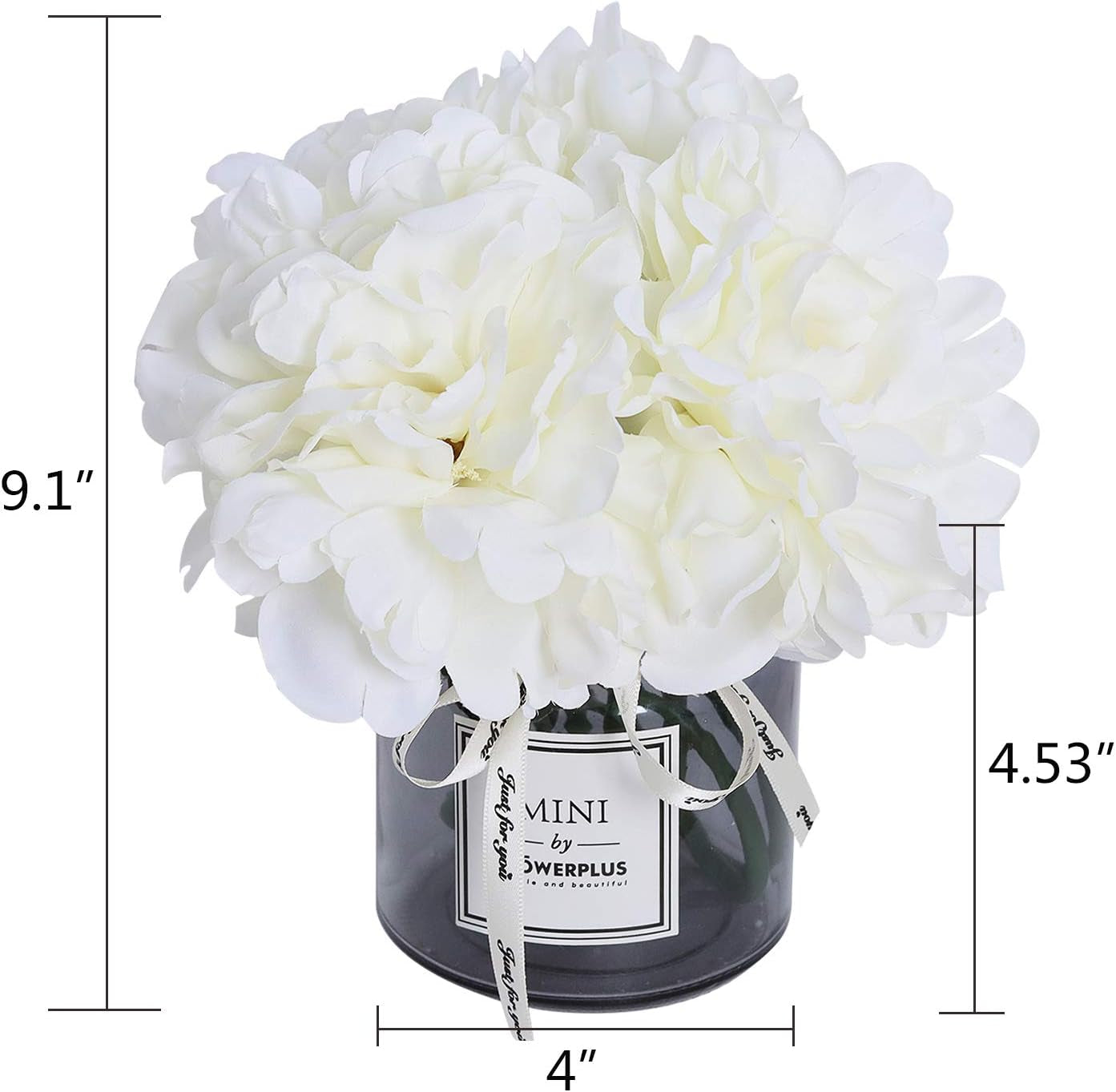 Artificial Hydrangea and Glass Vase Decoration, Ins Style Artificial Flower Glass Bottle Set