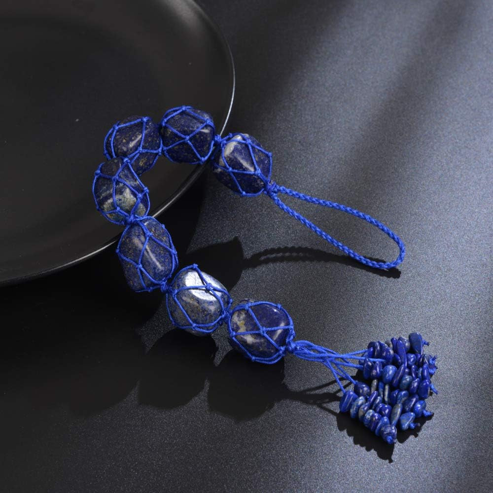 Lapis Lazuli Healing Crystals Home & Car Hanging Ornaments, Good Luck Feng Shui Decorations