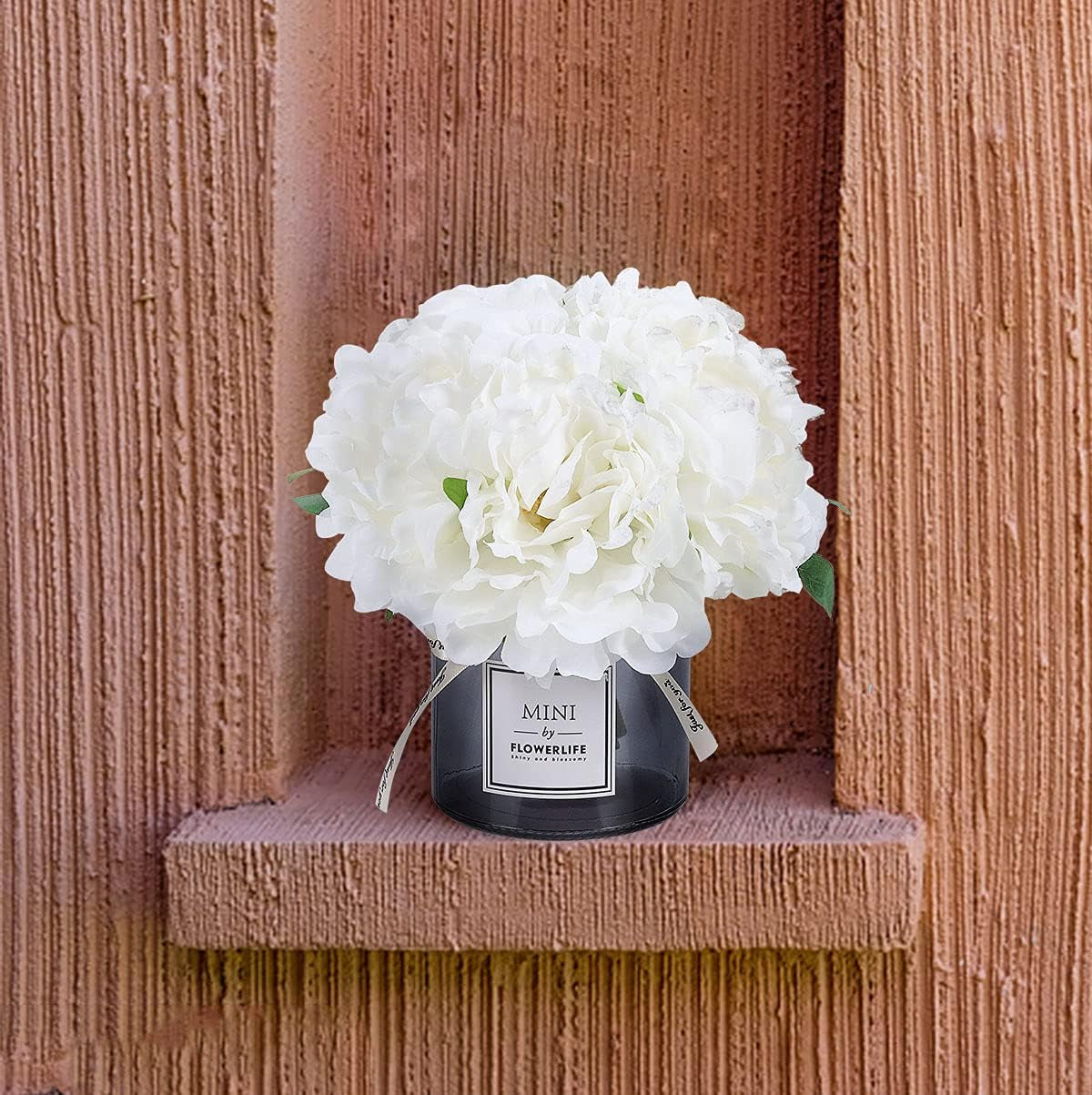 Artificial Hydrangea and Glass Vase Decoration, Ins Style Artificial Flower Glass Bottle Set