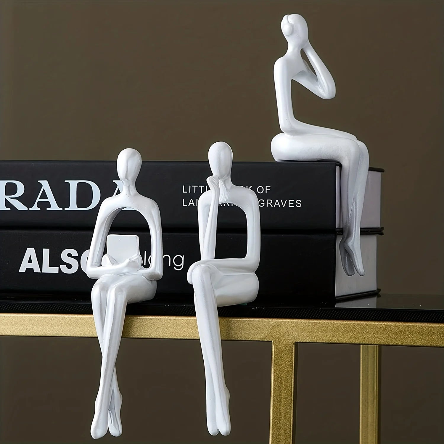 1Pc,White Decorative Sculpture, Abstract Resin Sculpture Decoration, Modern Home Decoration, Office Decoration