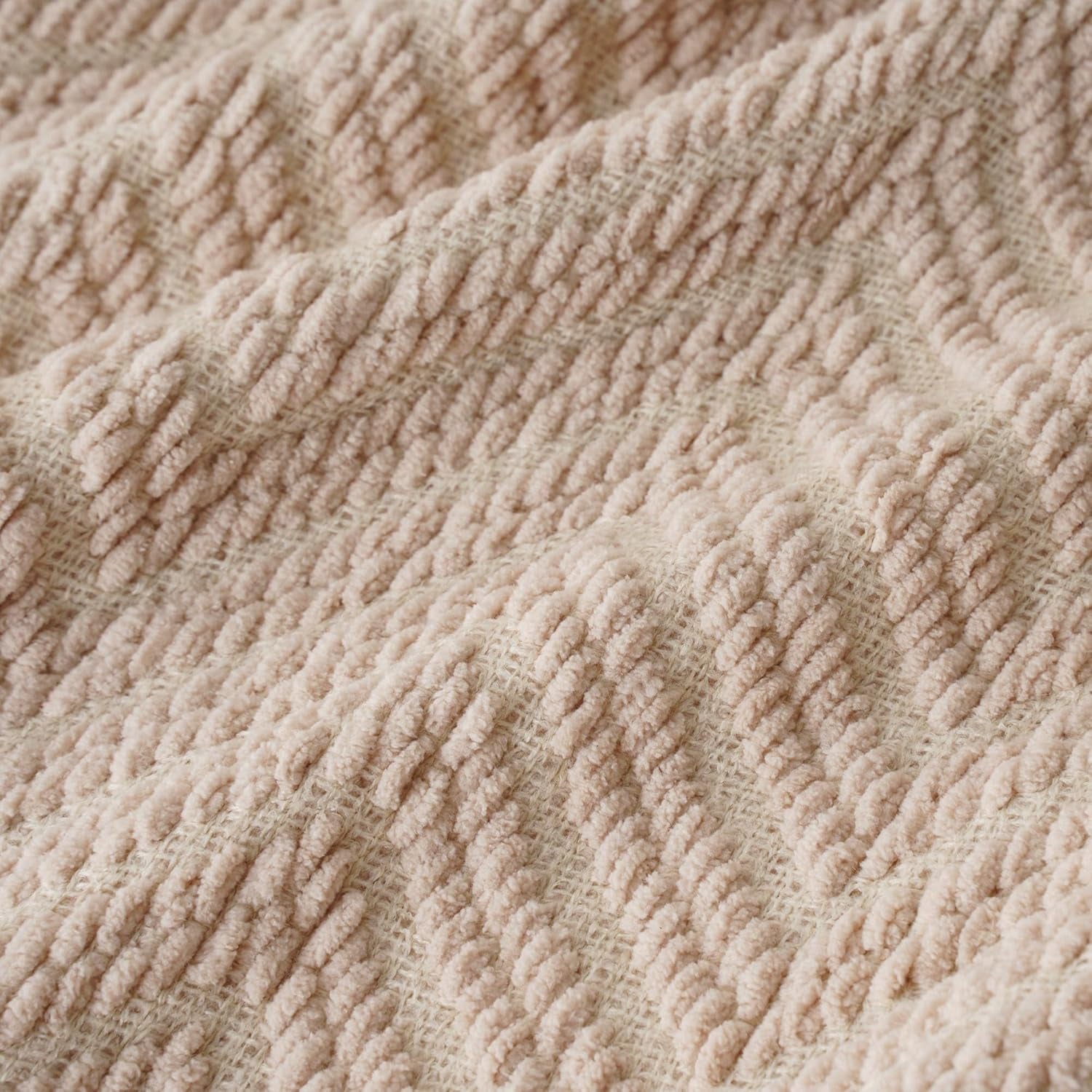 Beige Throw Blanket for Couch, Knitted Beige Throw for Bed, Neutral Throw Blankets Tan Throw Blanket for Room Decor Housewarming Gifts, 50" X 60"